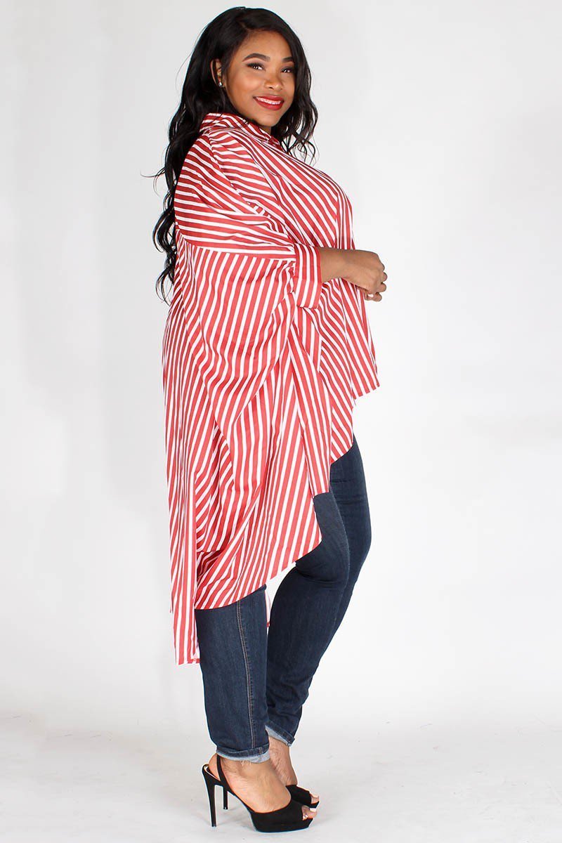 Hi Low Dolman Sleeve Stripe Top